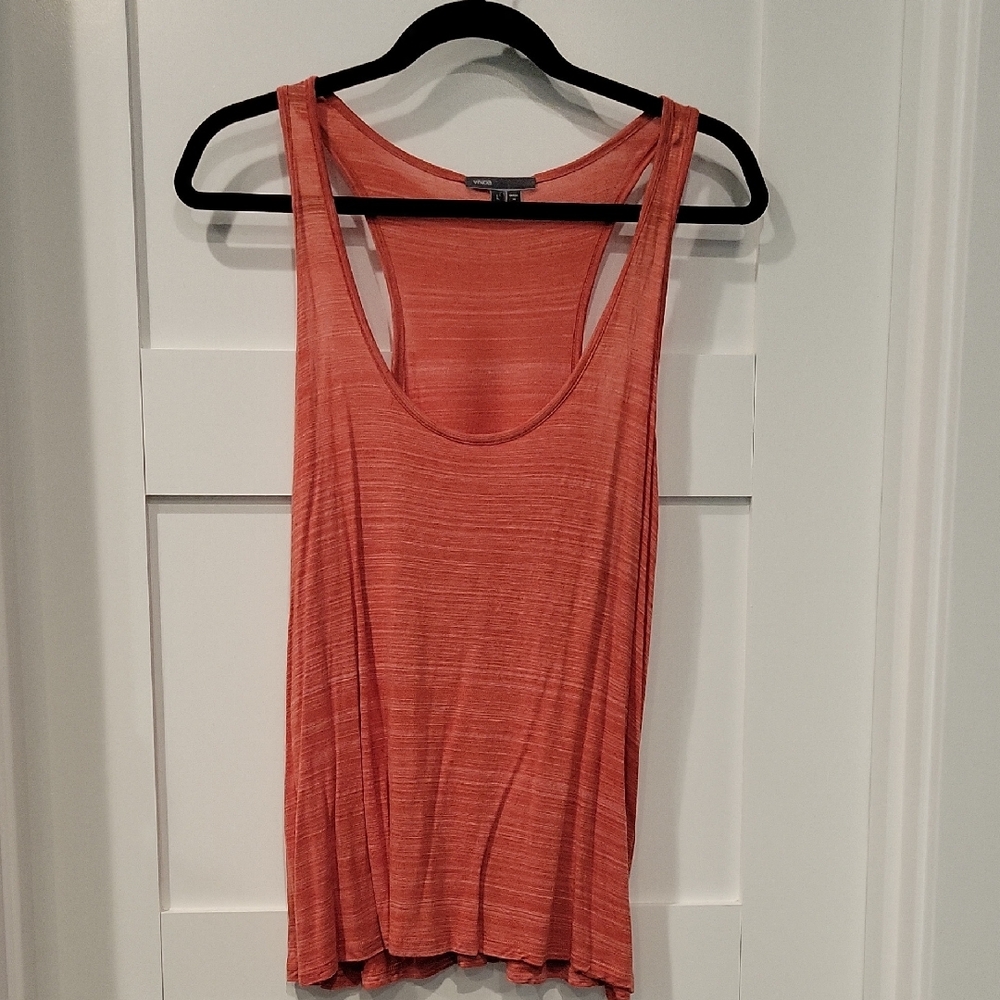 Vince Orange Sleeveless Tank Top with Racerback